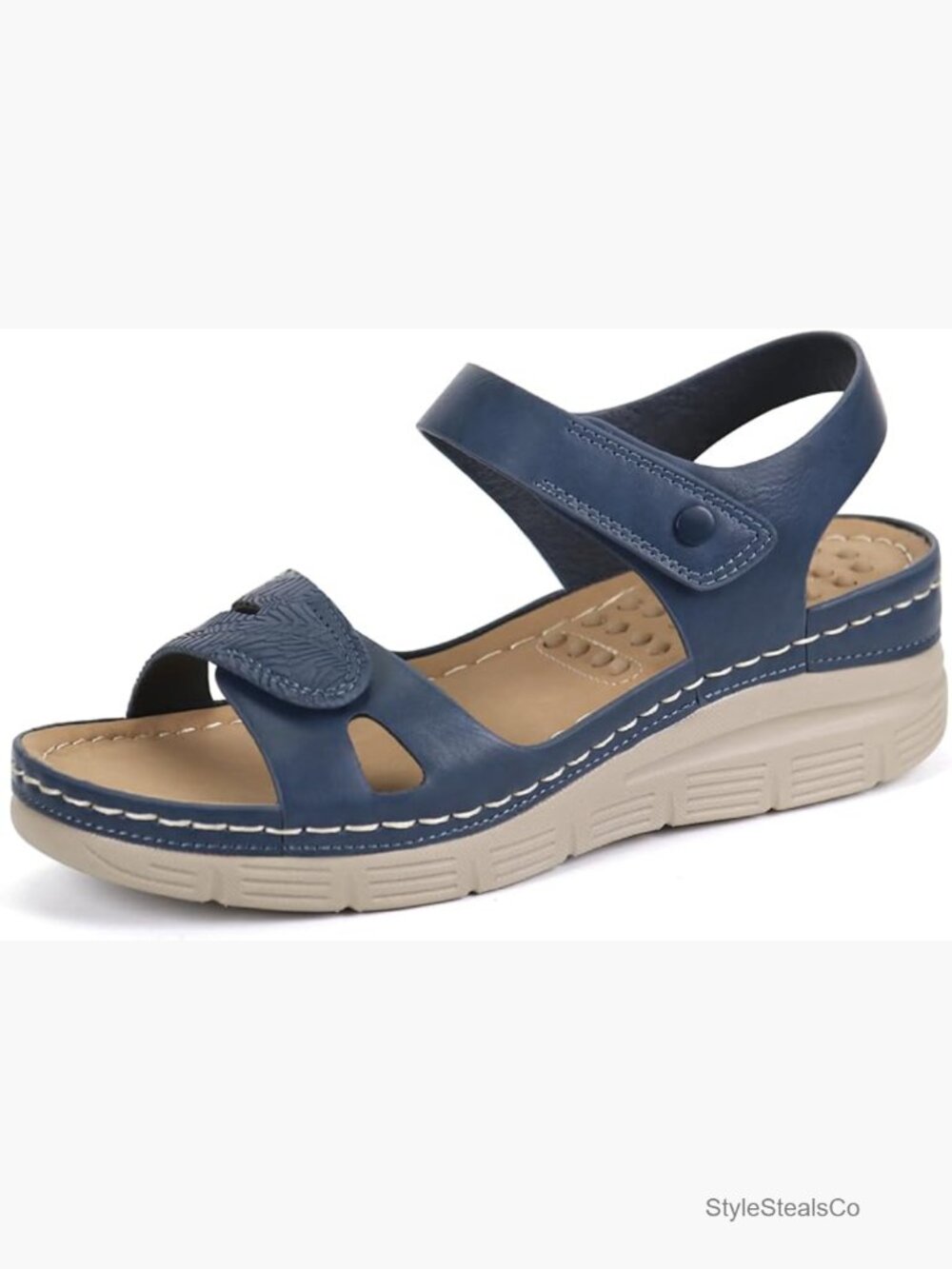 Arch Support Wedge Sandals with Massaging Insole & Adjustable Straps